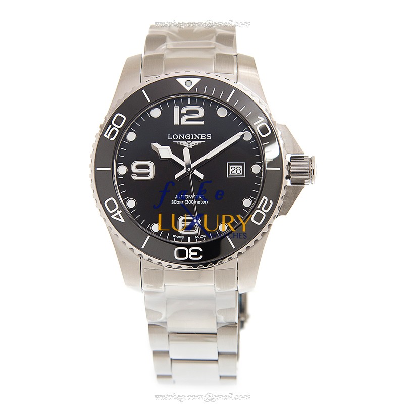 Longines L3.782.4.56.6 Conquest Replica Watch With Automatic Movement, Black Dial Steel Bracelet - Image 2