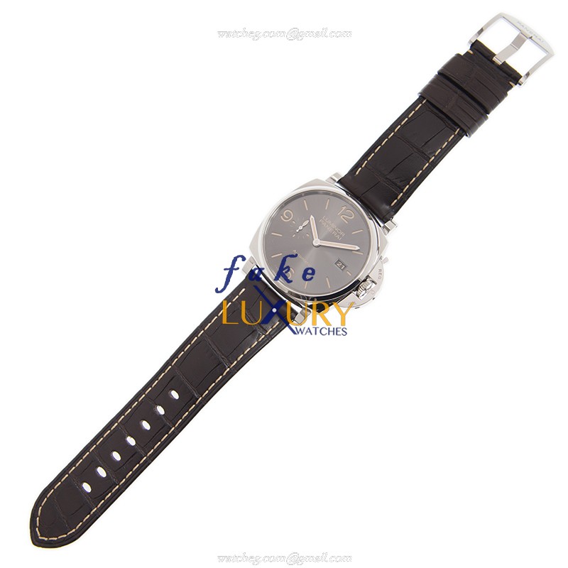 Panerai PAM00944 LUMINOR Automatic Steel Replica Watch - Swiss Movement, Gray Dial, Brown Alligator - Image 2
