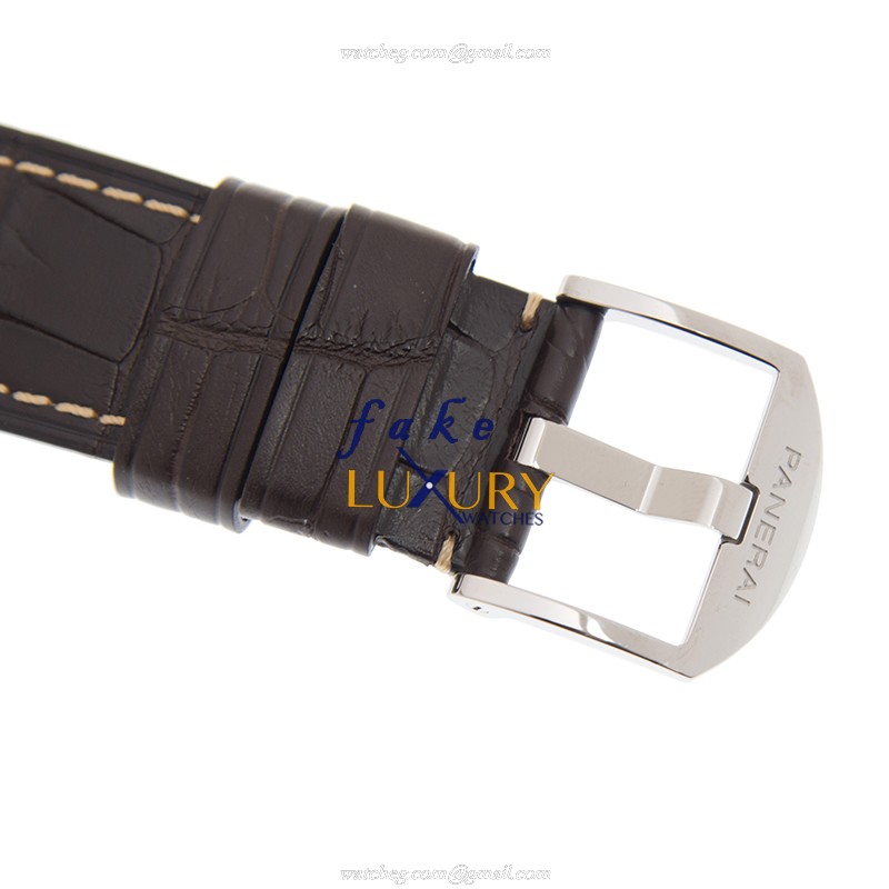 Panerai PAM00944 LUMINOR Automatic Steel Replica Watch - Swiss Movement, Gray Dial, Brown Alligator - Image 4