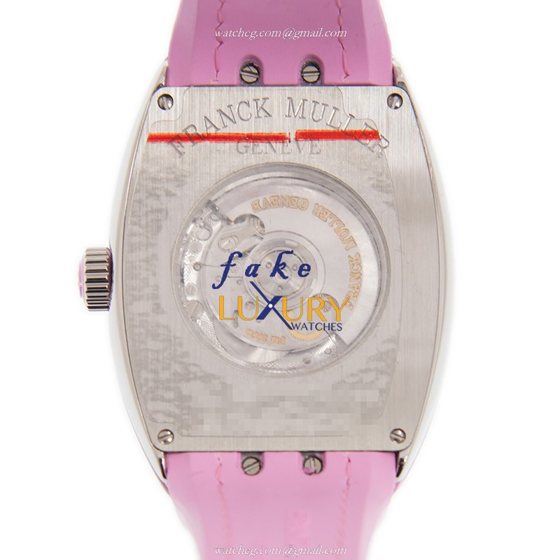 Franck Muller V 35 SC AT FO AC.RS VANGUARD Automatic Steel White Dial Pink Strap Replica Watch - Image 3