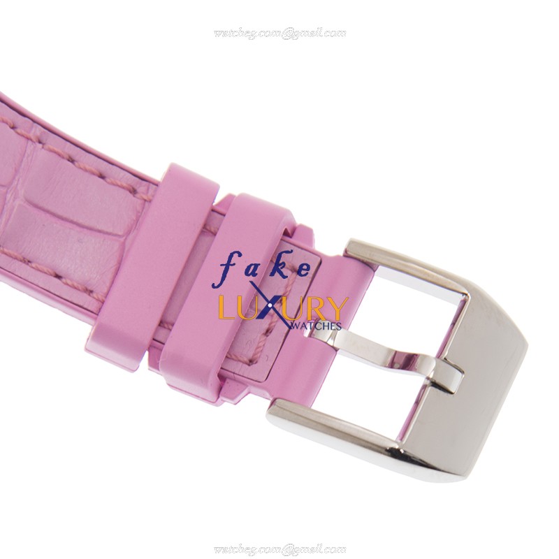 Franck Muller V 35 SC AT FO AC.RS VANGUARD Automatic Steel White Dial Pink Strap Replica Watch - Image 4