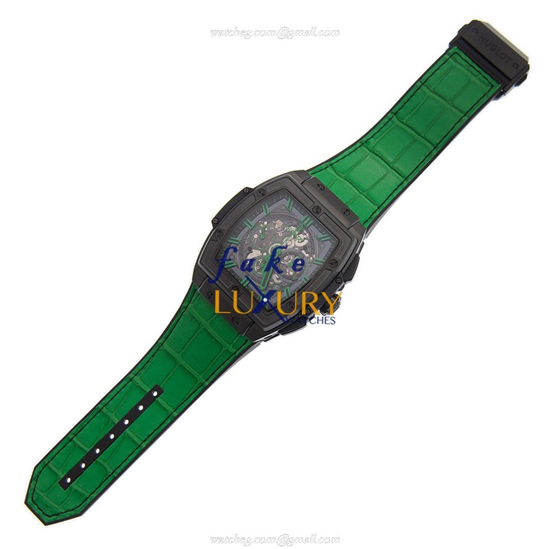 Hublot 601.CG.0190.LR Replica Watch - Automatic Movement, Black Dial, Steel Case, Alligator Strap - Image 2