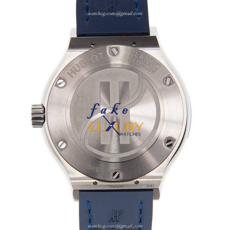 Hublot 581.NX.7170.LR.1204 Classic Fusion Quartz Steel Case Replica Watch, Blue Dial, Alligator - Image 3