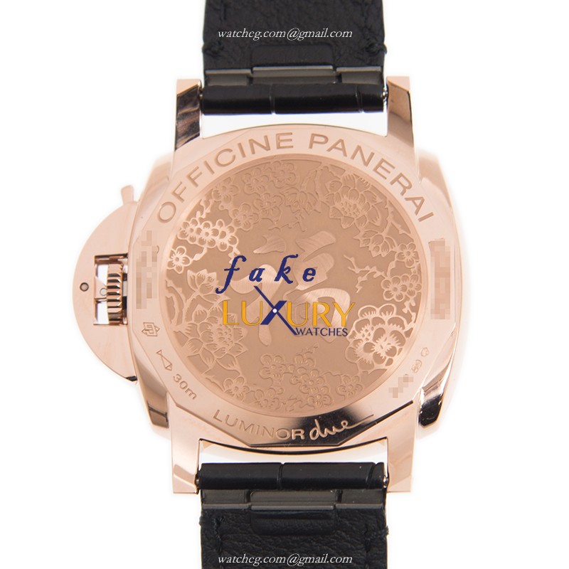 Panerai PAM00908 LUMINOR Auto 38mm 18kt Rose Gold Replica Watch - Image 3