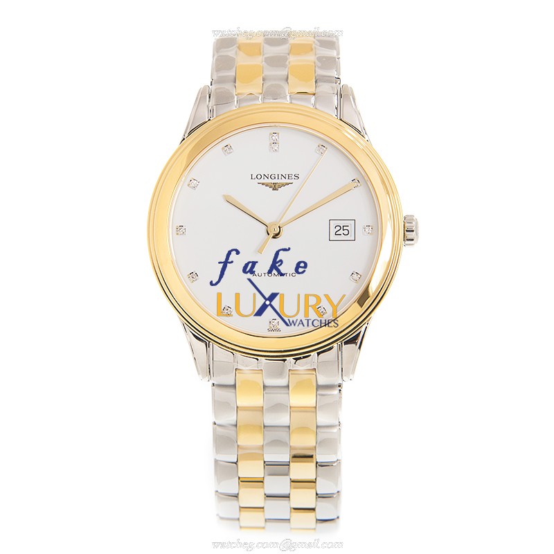 Longines L4.974.3.27.7 FLAGSHIP Replica Watch - Automatic - White Dial - Gold-Plated Steel Case - Image 2