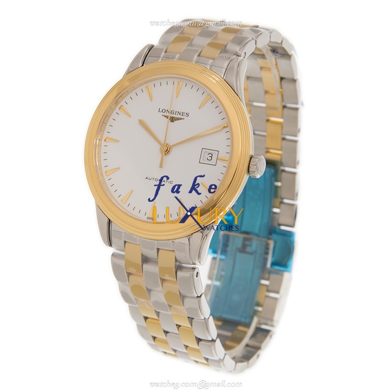 Longines FLAGSHIP L4.974.3.22.7 Automatic Gold-Plated Steel White Dial Replica Watch - Image 3