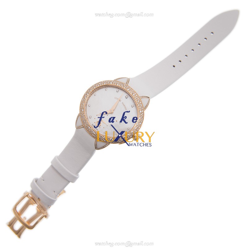 Ulysse Nardin 3106-125/991 Automatic White Dial 18kt Rose Diamond Silk Replica Watch - Image 2
