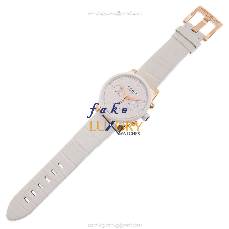 Mont Blanc TIMEWALKER 104669 Replica Watch With Automatic Movement, 18kt Rose Gold Case, White Dial - Image 2
