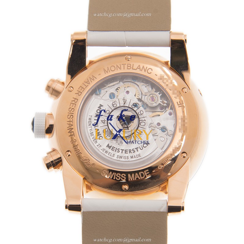 Mont Blanc TIMEWALKER 104669 Replica Watch With Automatic Movement, 18kt Rose Gold Case, White Dial - Image 3