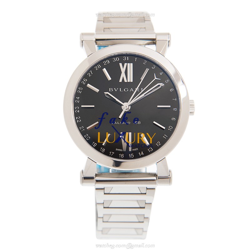 Bulgari SB43BSSD SOTIRIO Automatic Stainless Steel Replica Watch, 43mm Case, Black Dial, Silver - Image 2