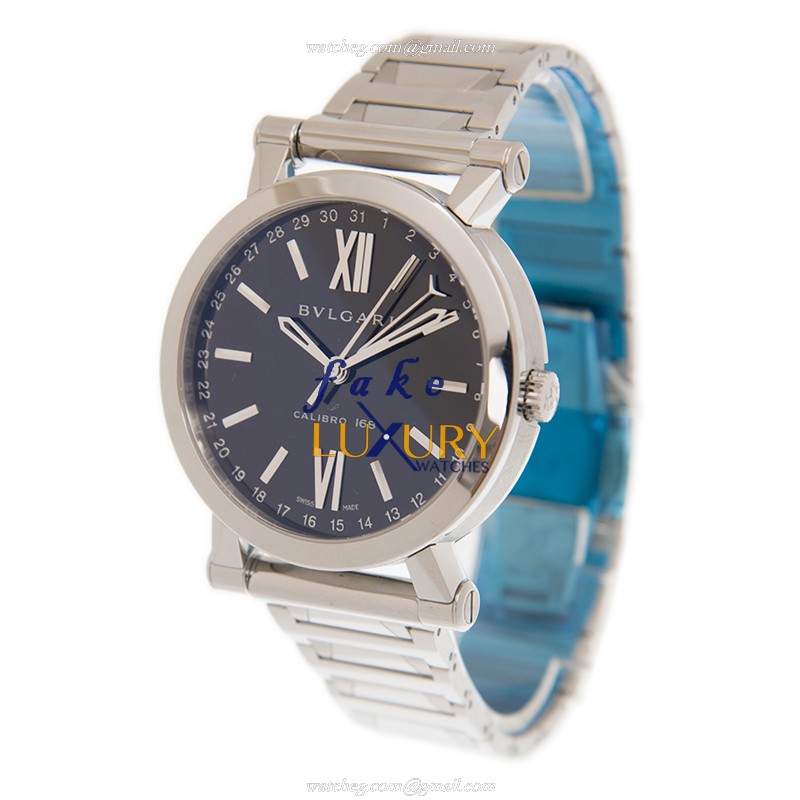 Bulgari SB43BSSD SOTIRIO Automatic Stainless Steel Replica Watch, 43mm Case, Black Dial, Silver - Image 3