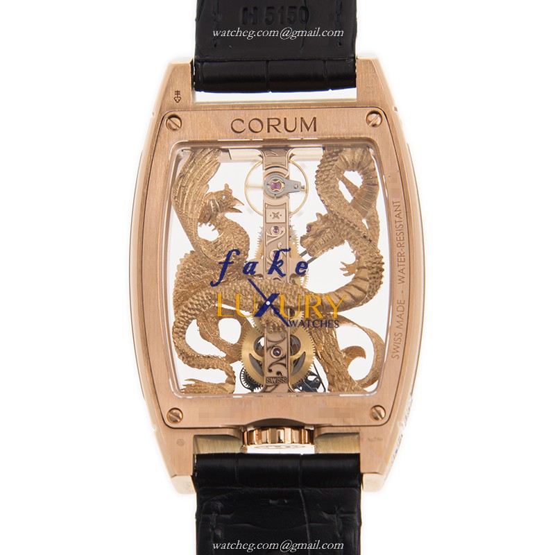 Corum 113.265.85/0001 DP55R Replica Watch, Manual Wind, 18kt Rose Gold Case, Gold Dial, Diamonds - Image 3