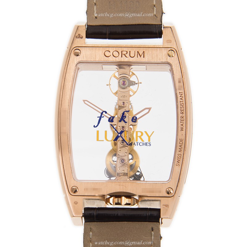 Corum 113.169.85/0002 0000 Replica Watch Manual Wind 18kt Rose Gold Transparent Dial Diamonds - Image 3