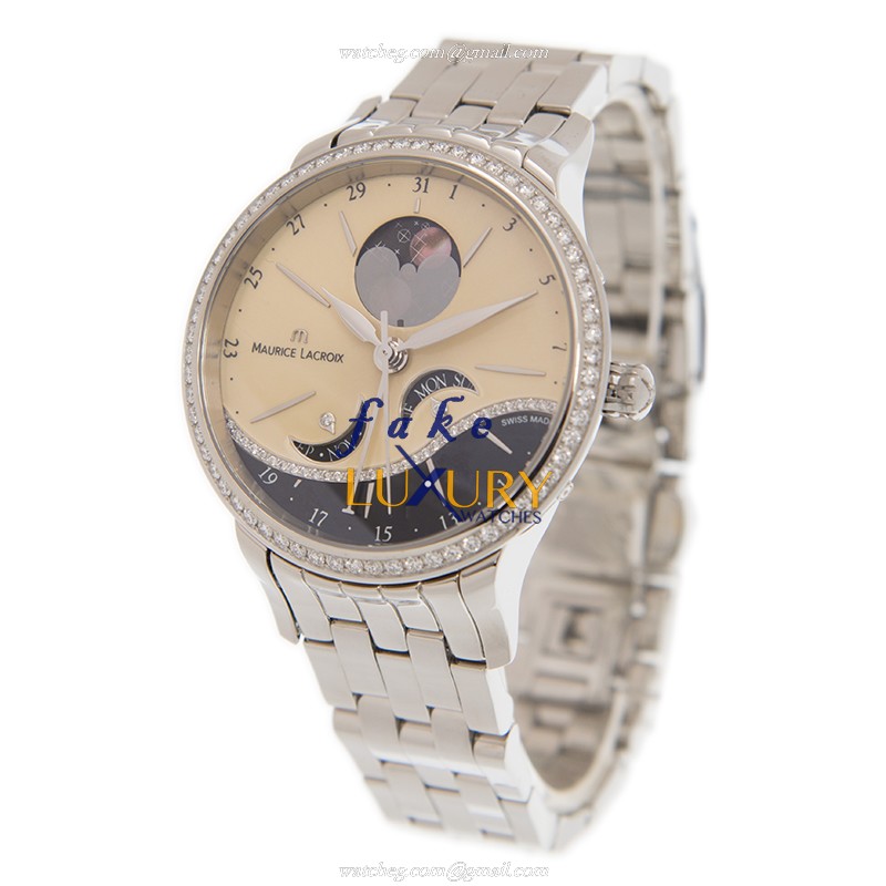Maurice Lacroix SD6107-SD502-75E Replica Watch, Automatic Movement, Gold Dial, Steel Bracelet - Image 3