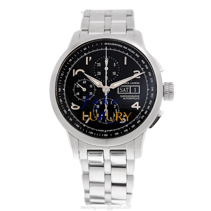Maurice Lacroix Replica Watch MP6348-SS002-32E Masterpiece, Black Dial, Steel Bracelet, Automatic - Image 2