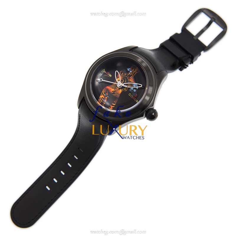 Corum Bubble 082.310.98/0061 DO01 Automatic Steel Black Leather Replica Watch - Image 2