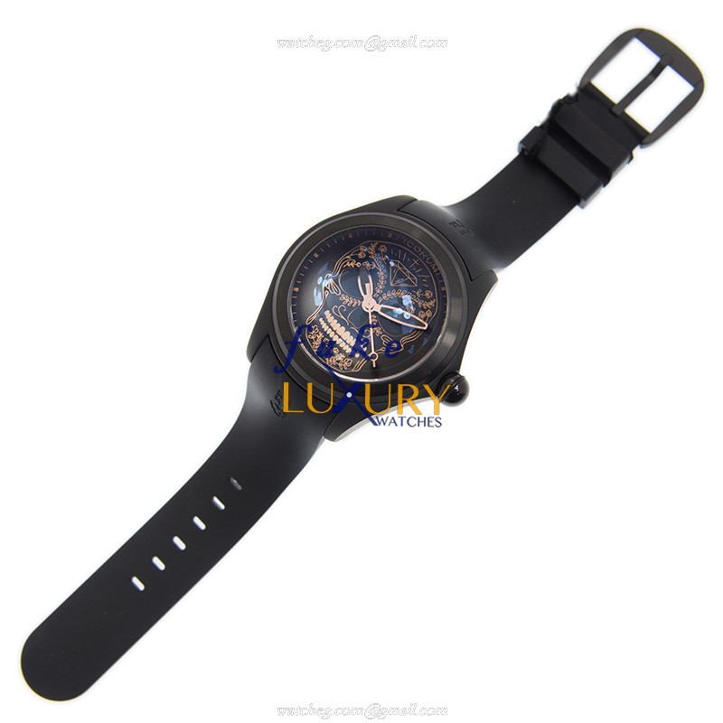 Corum 082.310.98/0371 SM04 Bubble Replica Watch - Automatic - Black Dial - Rubber Strap - Steel - Image 2