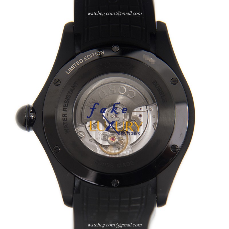 Corum 082.310.98/0371 SM04 Bubble Replica Watch - Automatic - Black Dial - Rubber Strap - Steel - Image 3