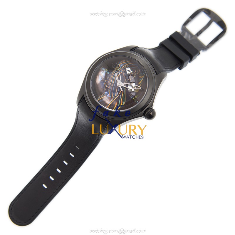 Corum 082.310.98/0061 DO02 BUBBLE - Replica Watch - Automatic - Stainless Steel Case - Black Rubber - Image 2
