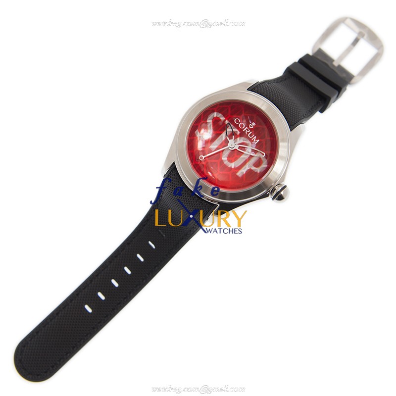 Corum 082.410.20/0601 ST01 Bubble Automatic Steel Red Dial Leather Strap Replica Watch - Image 2