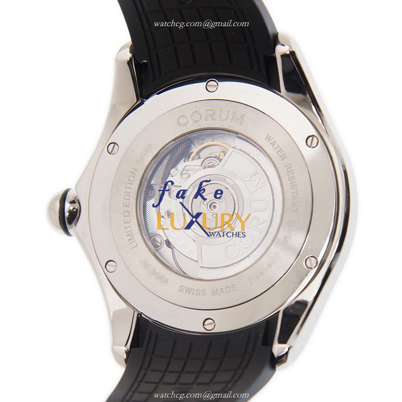 Corum 082.310.20/0371 SK01 Replica Watch Automatic Black Dial Stainless Steel Case Rubber Strap - Image 3