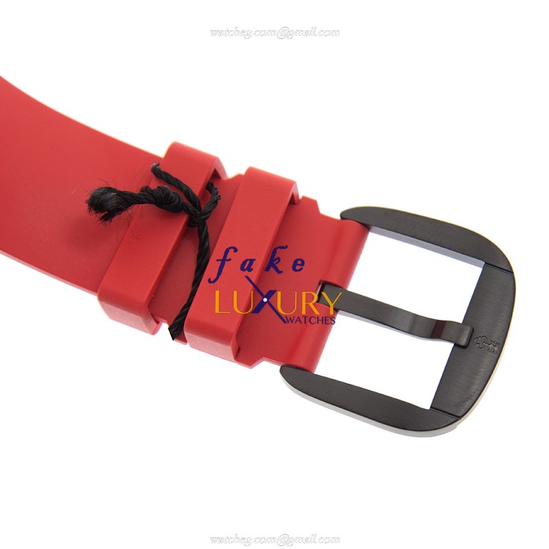 Corum Bubble 082.310.98/0376 EB38 Automatic Steel Black White Dial Red Rubber Strap Replica Watch - Image 4