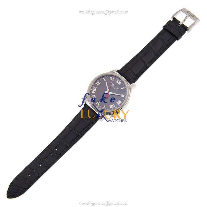 Chopard L.U.C 168527-3001 Automatic Stainless Steel Replica Watch - Gray Dial - Black Alligator - Image 2