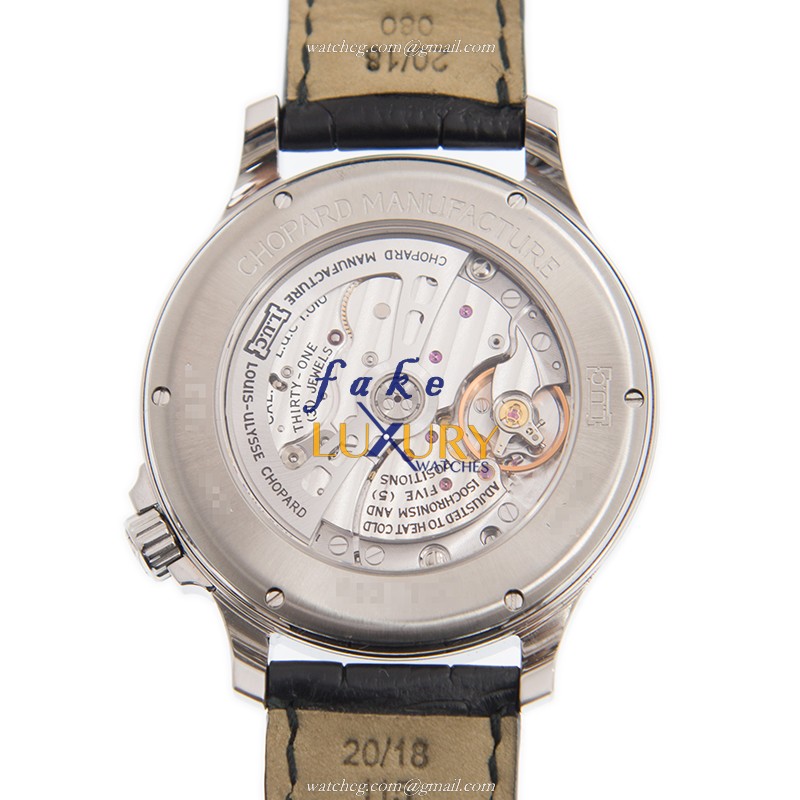 Chopard L.U.C 168527-3001 Automatic Stainless Steel Replica Watch - Gray Dial - Black Alligator - Image 3