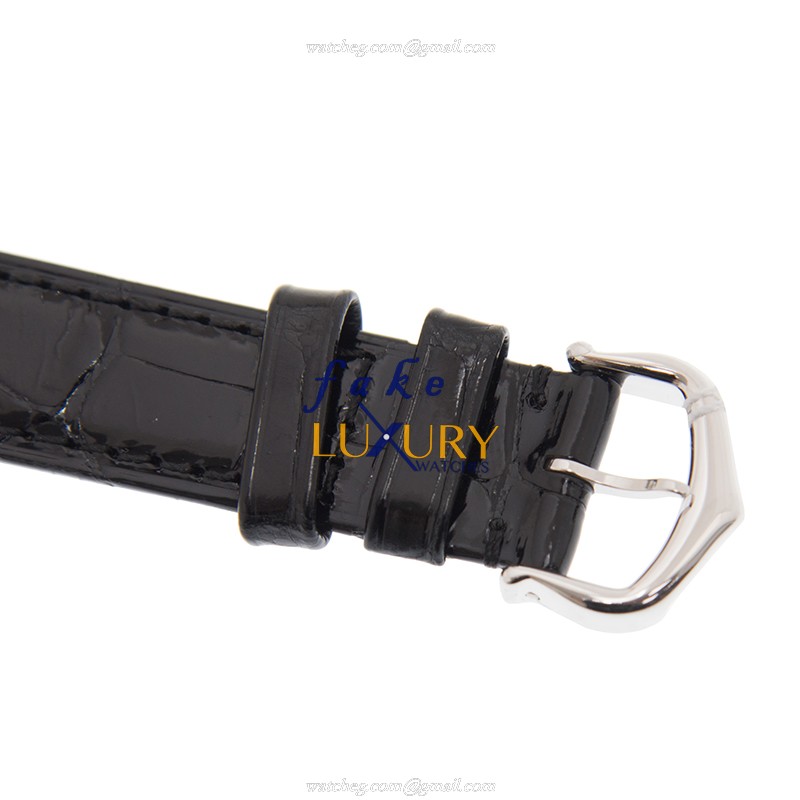 W5001256 - Cartier Tank Replica Watch - Quartz 18kt White Gold - Silver Dial Black Alligator Strap - Image 4