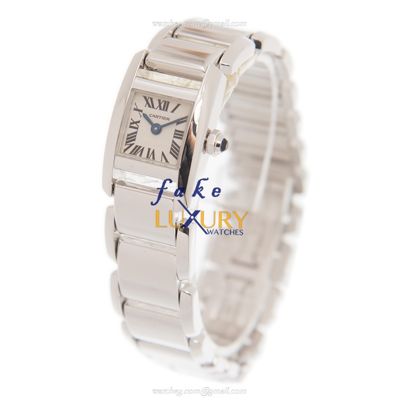 Cartier W650029H TANK Quartz 18kt White Gold | Ceramic Bezel | Swiss Movement | Replica Watch - Image 3