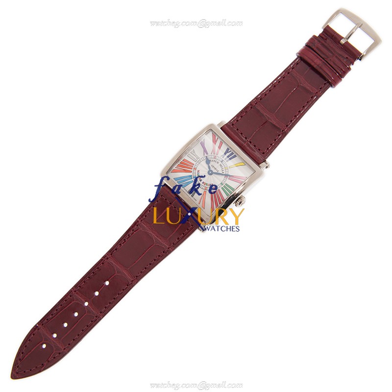 Franck Muller 6002 M QZ COLOR DREAMS OG Replica Watch, Quartz Movement, White Gold Case, Red - Image 2