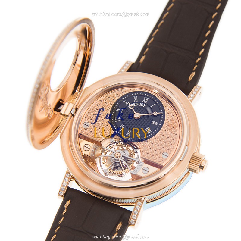 Breguet 1808BR/92/9W6/DD00 Replica Watch, Gold Dial, Rose Gold & Diamond Case, Manual Wind - Image 2