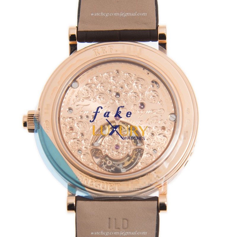 Breguet 1808BR/92/9W6/DD00 Replica Watch, Gold Dial, Rose Gold & Diamond Case, Manual Wind - Image 4