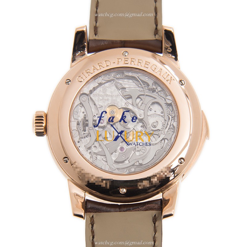 Girard Perregaux 99741-52-831-BAEA Manual Wind 18kt Rose Gold Brown Alligator Replica Watch - Image 3
