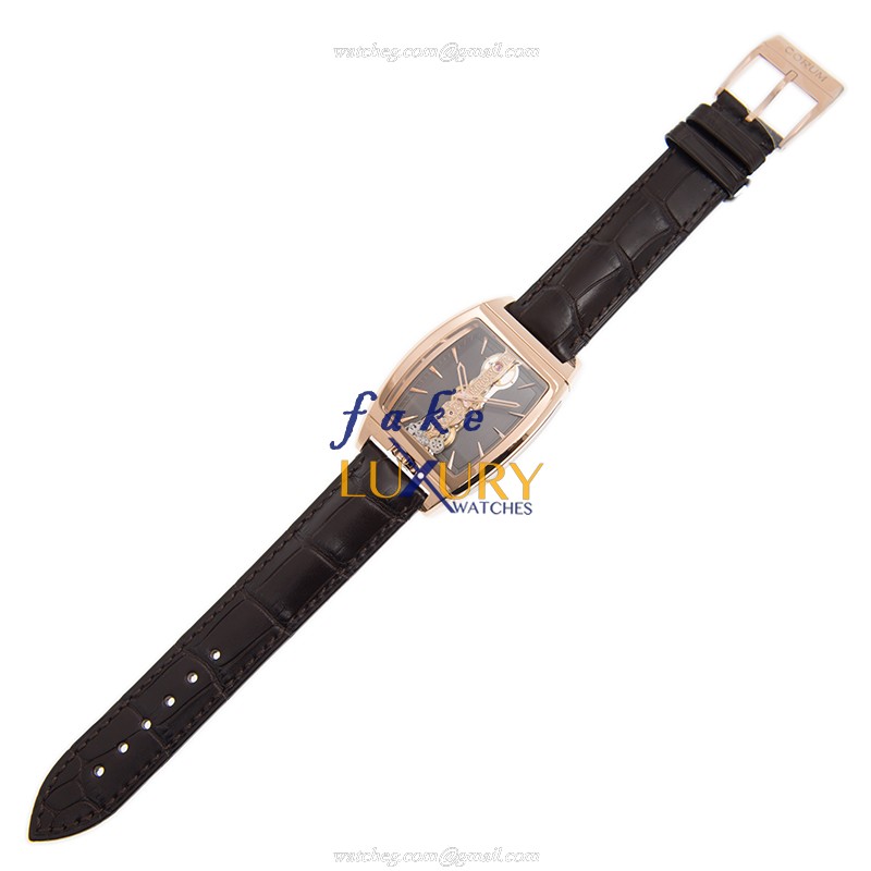 Corum 113.150.55/0002 FK02 Golden Bridge Replica Watch, Manual Wind, Gray Dial, Rose Gold Case - Image 2