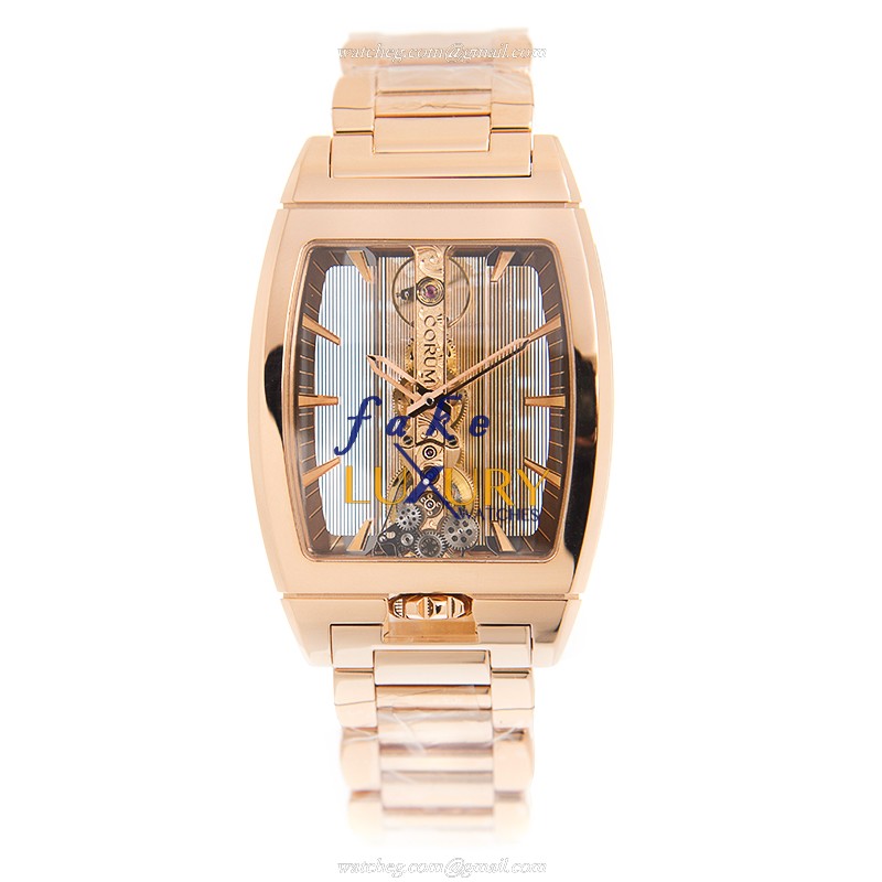 Corum 113.165.55/V100 GL10R Golden Bridge Replica Watch, Automatic, Transparent Dial, 18kt Rose - Image 2
