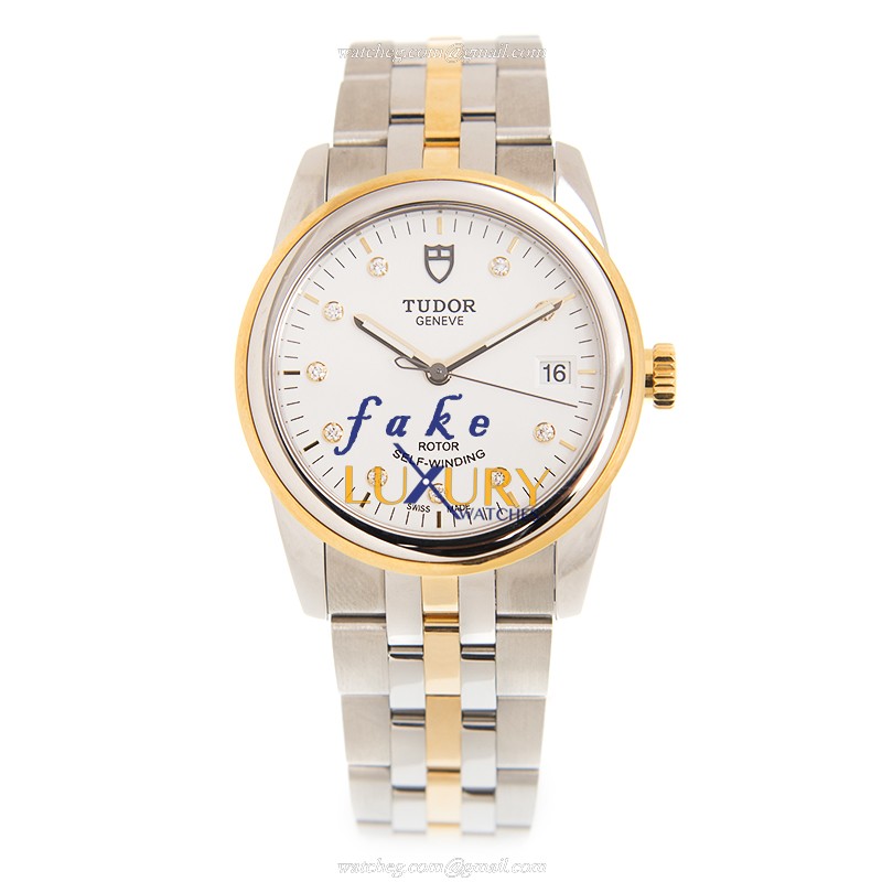 Tudor 55003-68053-10DI-IVORY GLAMOUR DATE - Automatic Gold & Steel - Replica Watch - Image 2