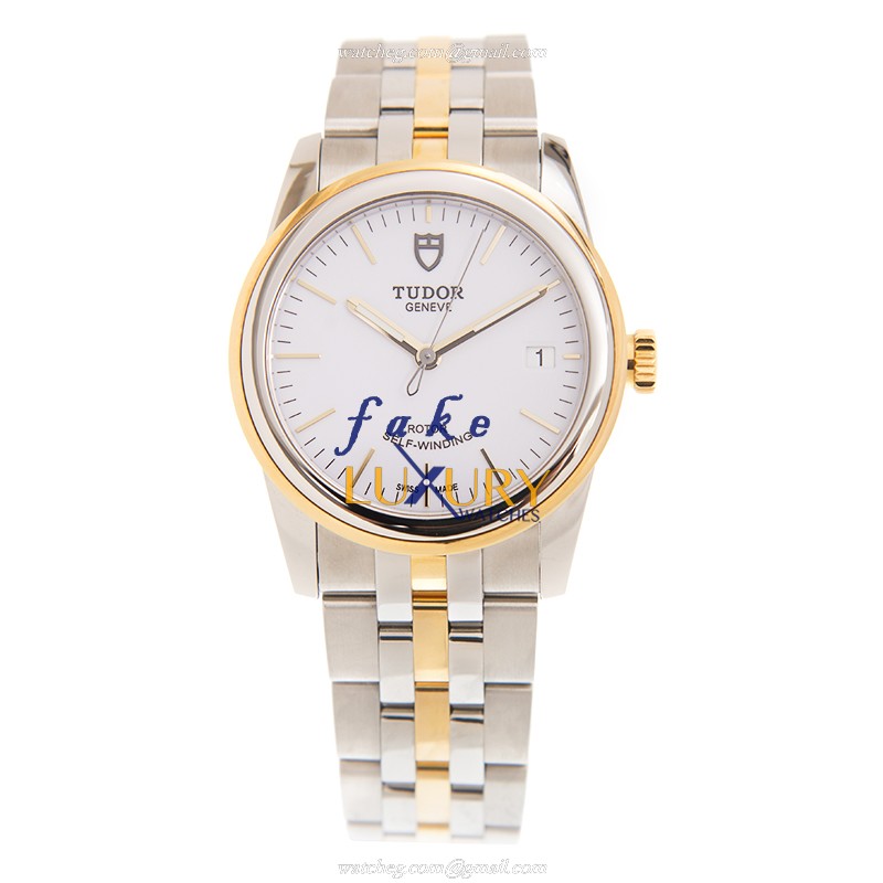 Tudor 55003-68053-WT GLAMOUR DATE 36mm Automatic 18kt Gold & Steel Case Replica Watch - Image 2