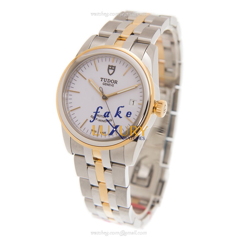 Tudor 55003-68053-WT GLAMOUR DATE 36mm Automatic 18kt Gold & Steel Case Replica Watch - Image 3