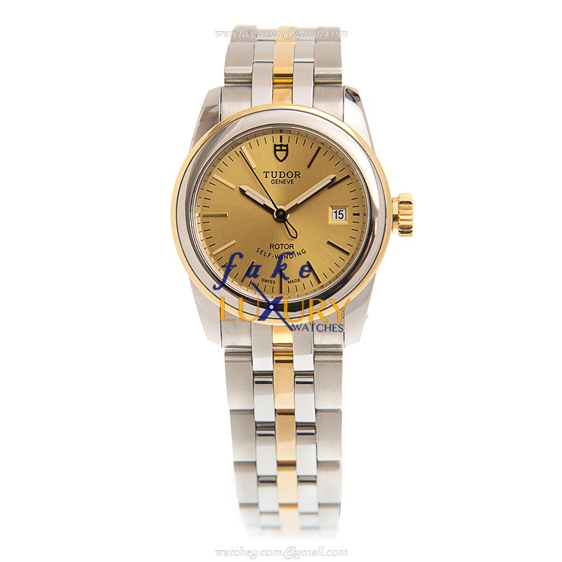 Tudor 51003-68013-CH GLAMOUR DATE Auto 18kt Gold/Steel Replica Watch, Swiss Movement - Image 2