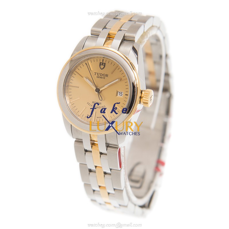 Tudor 51003-68013-CH GLAMOUR DATE Auto 18kt Gold/Steel Replica Watch, Swiss Movement - Image 3
