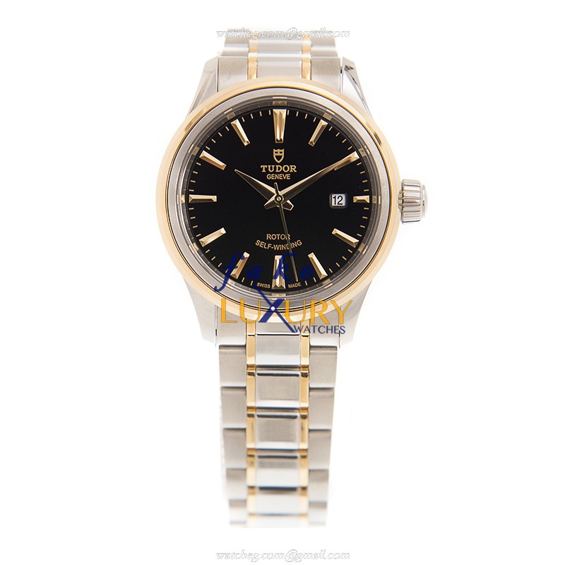 TUDOR 12103-65013-BK | Automatic | 18kt Gold & Steel | Black Dial Replica Watch - Image 2