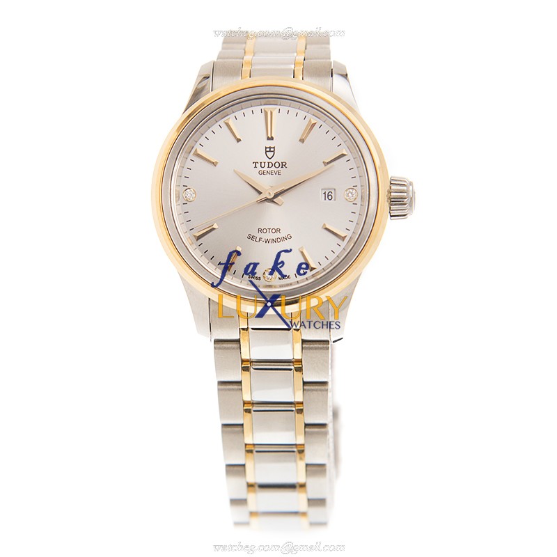 Tudor 12103-65013-369DI-SV | Automatic | 18kt Gold Diamond Steel | Silver Dial Gold Strap | Replica - Image 2