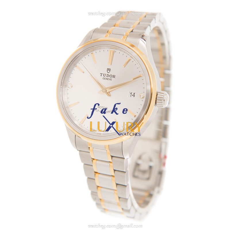 Tudor 12503-65053-369DI-SV Automatic 18kt Gold & Steel Case Silver Dial Replica Watch - Image 3