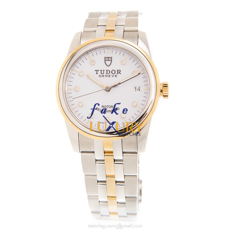 Tudor 55003-68053-10DI-WT - Replica Glamour Date Watch - Automatic - Gold & Steel Case - Image 2