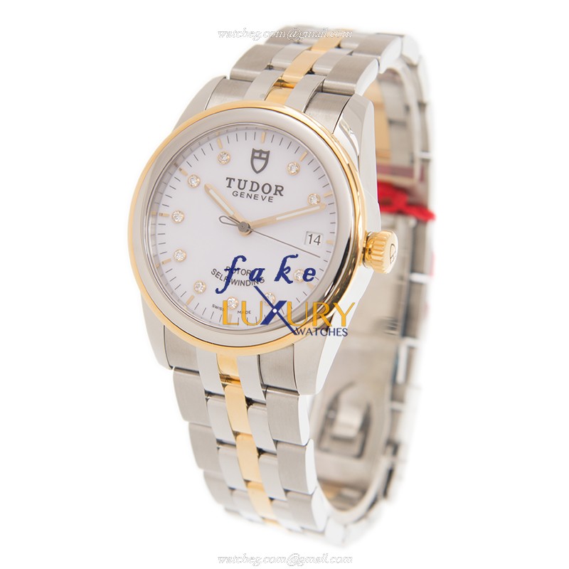 Tudor 55003-68053-10DI-WT - Replica Glamour Date Watch - Automatic - Gold & Steel Case - Image 3