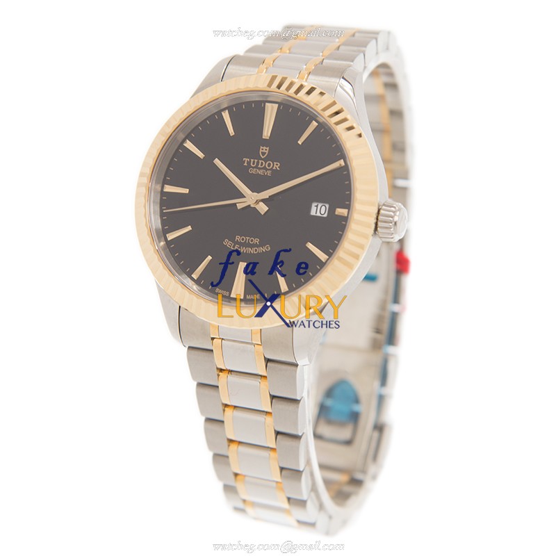 Tudor 12513-65053-BK Replica Watch, Automatic Movement, 18kt Gold & Steel Case, Black Dial - Image 3