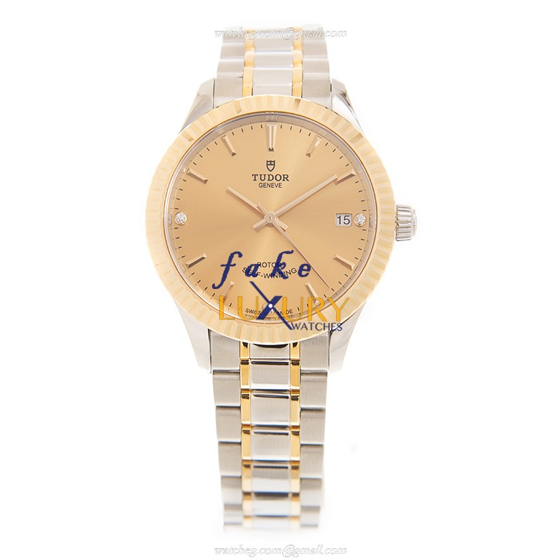 Tudor 12313-65033-369DI-CH Replica Watch Automatic 18kt Gold & Steel Gold Dial Silver & Gold Strap - Image 2