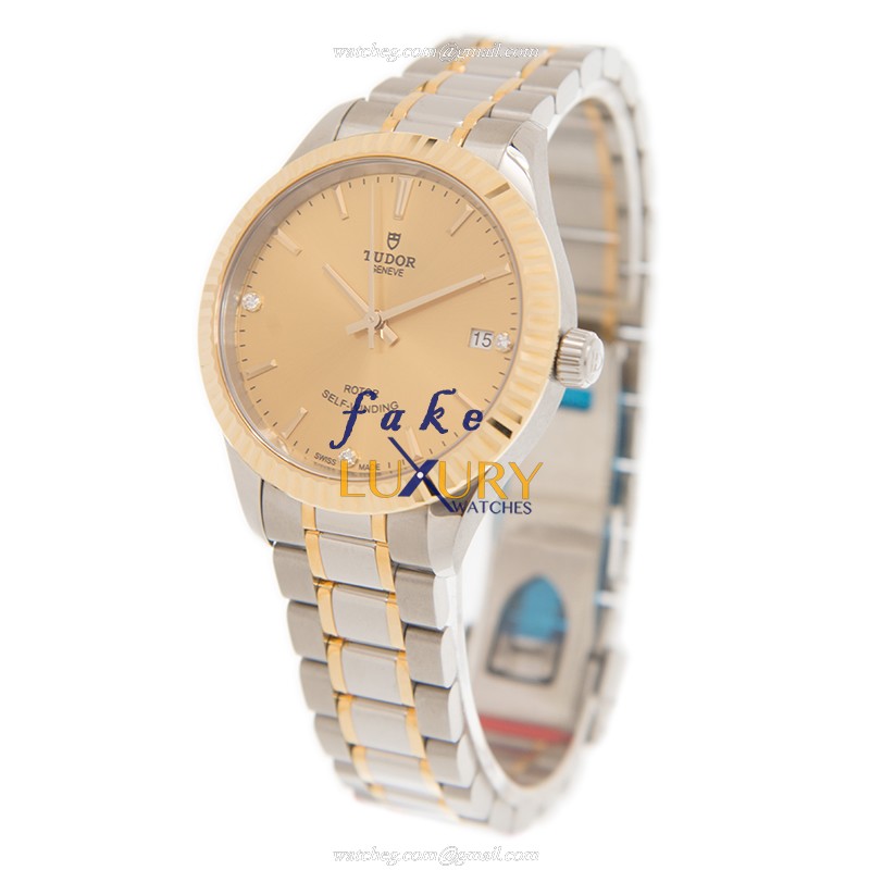 Tudor 12313-65033-369DI-CH Replica Watch Automatic 18kt Gold & Steel Gold Dial Silver & Gold Strap - Image 3
