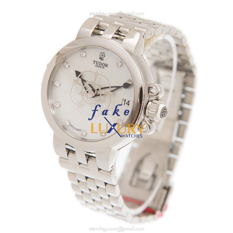 Tudor 35700-65770-NC10DI-WT Automatic Steel Dial White Replica Watch - 34mm - Silver Strap - Image 3